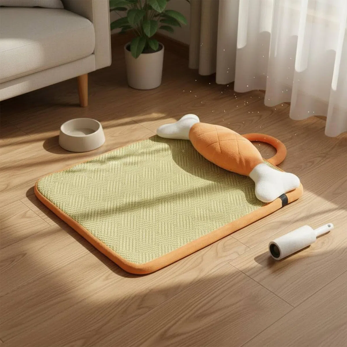 Hundekühlbett Hundebett Hundematte Haustierbett Liegekissen mit Pflegeleichter Waschbarer Oberfläche Weniger Haaranziehend Kühlende Funktion mit, XL 90 72cm, Knochen-Kühlmatte