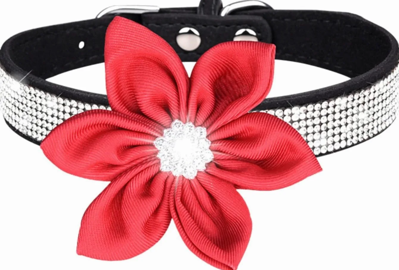 Hundehalsband, Süßes Hundehalsband mit Strasssteinen for Mädchen, weiches Welpenhalsband Blumenmuster, reflektierend, personalisiertes for kleine, mittelgroße und große Hunde(Yellow,S)