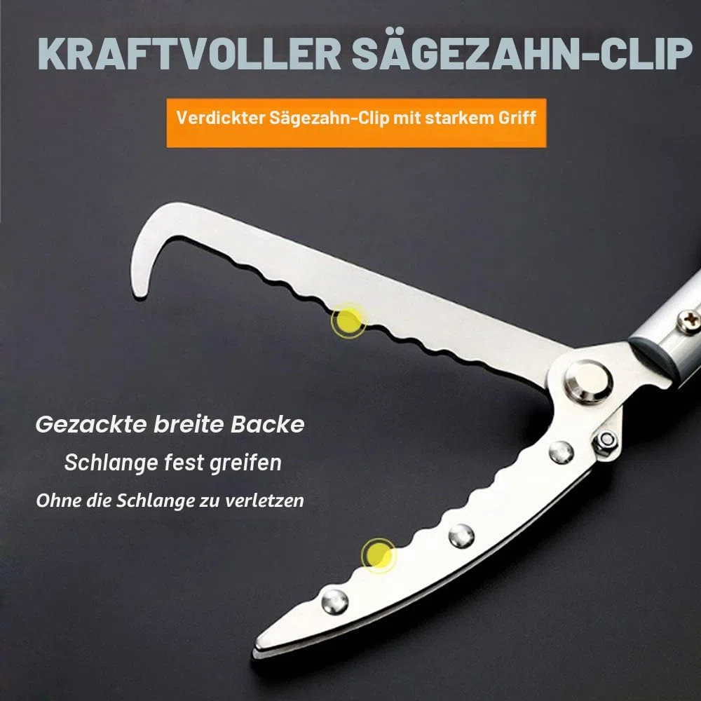 150cm ausziehbare Schlangenzange für Reptilien, Rassel, Schlangenfänger, breite Backen, mit Schloss und komfortablem Griff