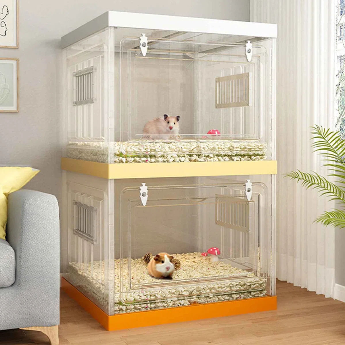 NEZIH Hamster -Käfig Großes Glas, Chinchilla -Häuser, Hoch Transparentes Pp -Material Für Eichhörnchen/Eidechse/Schildkröte/Rutin -Huhn/A-Single Layer