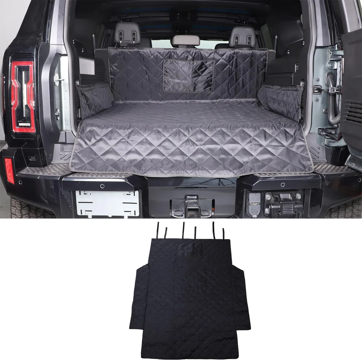 Kofferraumschutz Hund Kompatibel mit GMC Hummer EV (2024+) Haustier Auto Schutzmatte Kofferraumschutz Hund Kombi | 1 Stück Set | Wasserdicht, Schmutzabweisend & Abriebfest für Hunde