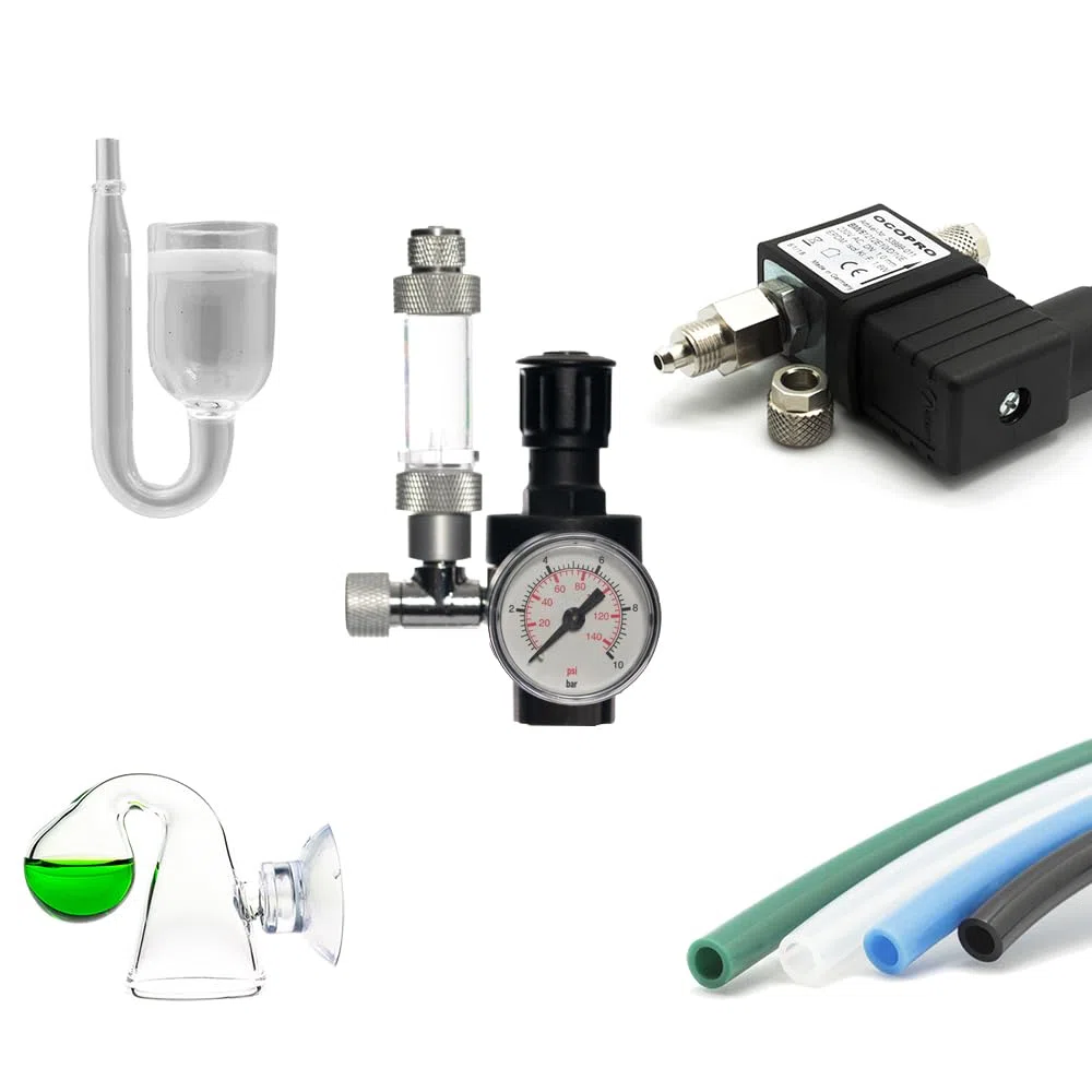 CO2 Anlage für CO2-Zylinder (425g/450g) Komplettset inkl. Nachtabschaltung (mit CO2-Magnetventil)