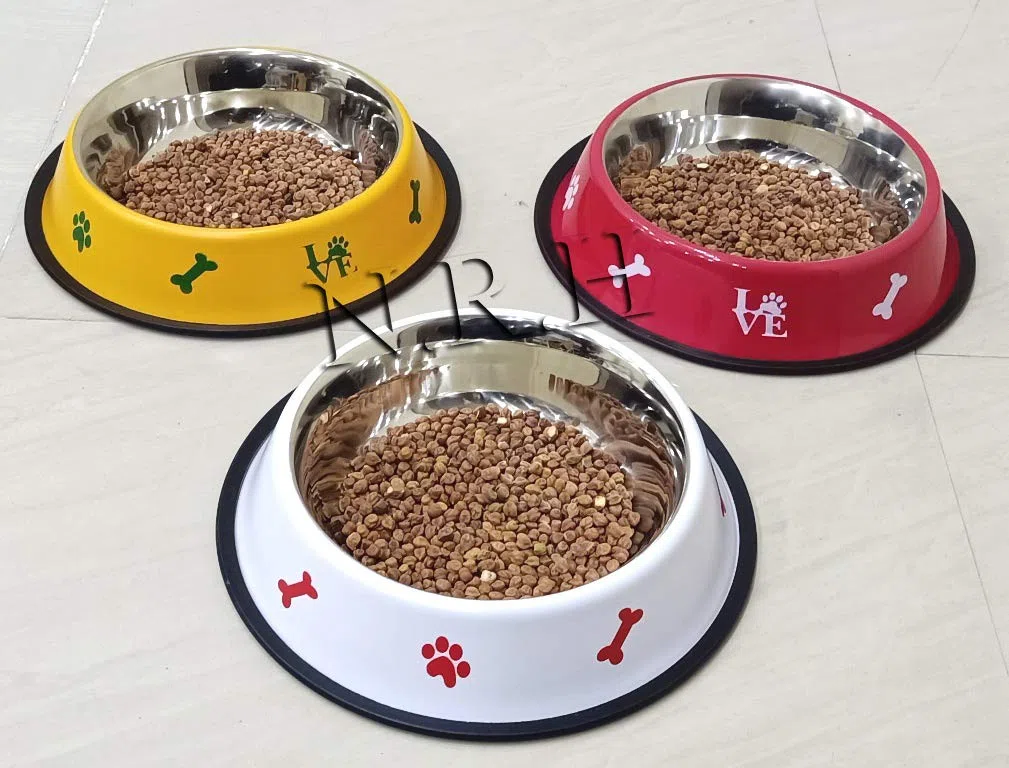 Nautical Replica Hub Futterspender für Hunde, nautische Nachbildung, Edelstahl, mit Gummiboden, Pfoten- und Knochen, rutschfestes Design, 3 Stück
