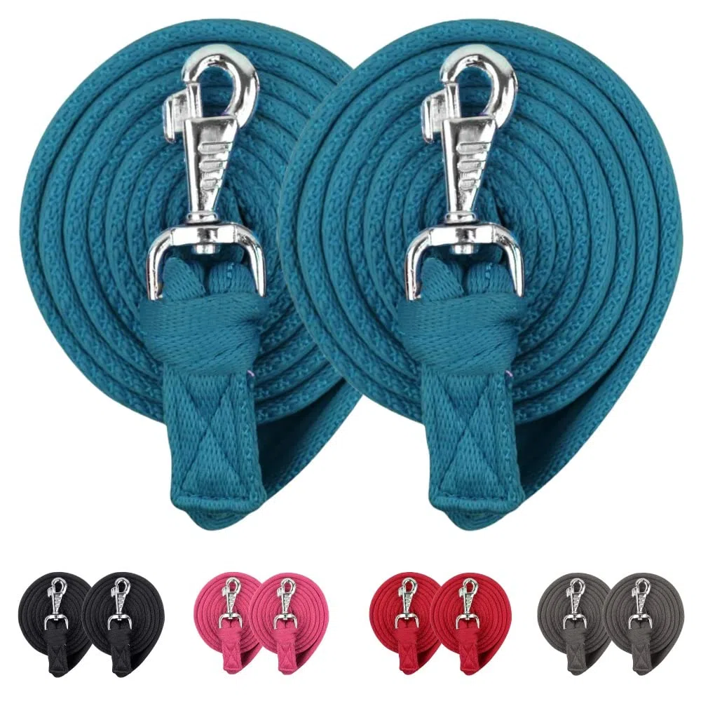 Tahoe Tack Derby Originals 2,1 m und 3 m Premium Softgrip Baumwollleine mit barem Schnappverschluss, erhältlich in 5 lustigen Farben