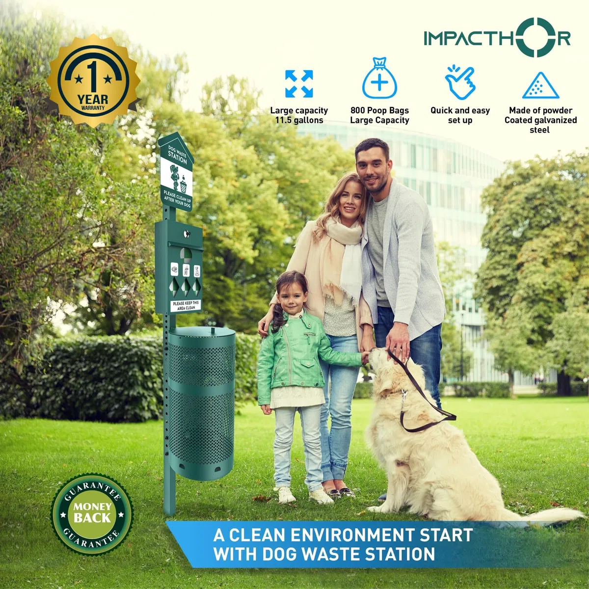 Hundekotstation für den Außenbereich, Design mit 4 ganzen und 800 Hundekotbeuteln, 50 Müllbeutel, 3 Kotbeutelhalter und 2 Schlüssel-Set, für gewerbliche Nutzung, Parks, Wohnungen und Hoa