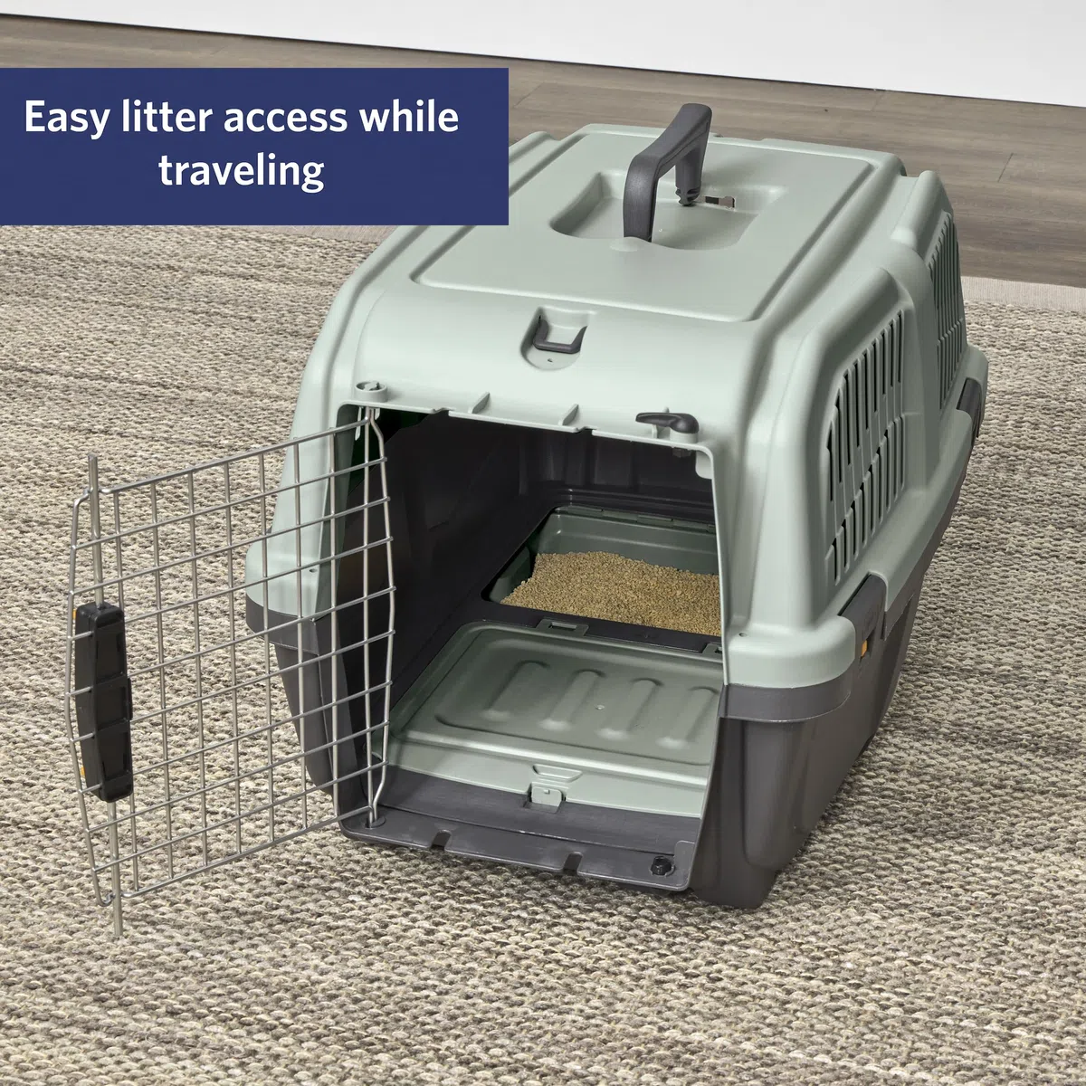 Midwest Homes for Pets Skudo Katzentrage, Kunststoff, mit integrierter Katzentoilette, 61 cm
