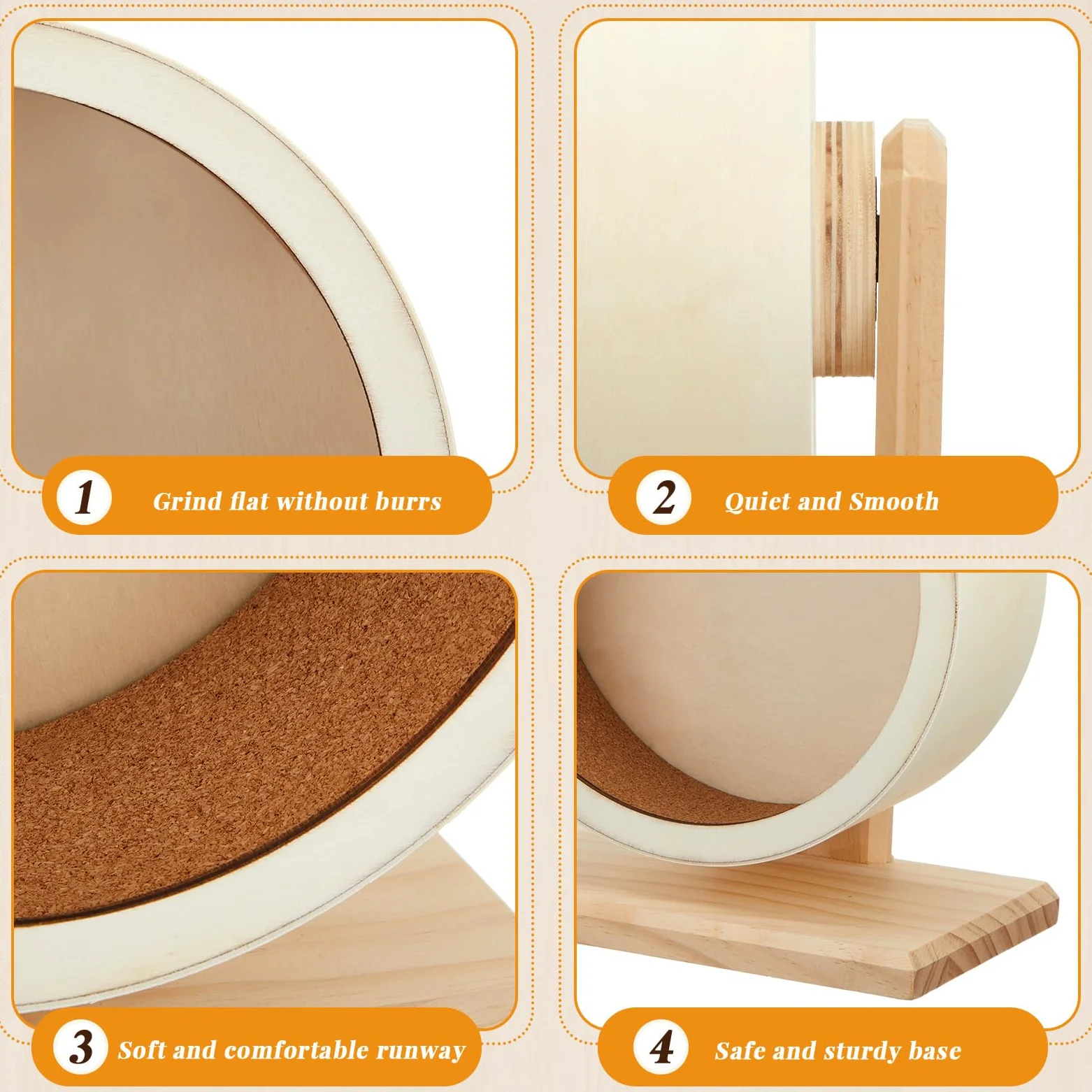 Hamsterspielzeug-Set, 19-teilig, Holz, versteckt, Baumstamm, Tunnel, Rohr, leises Training, Laufräder, Wasserflaschen-Set, Sandbadschale, 10 Arten, Kauspielzeug für Hamster, Lebensraum