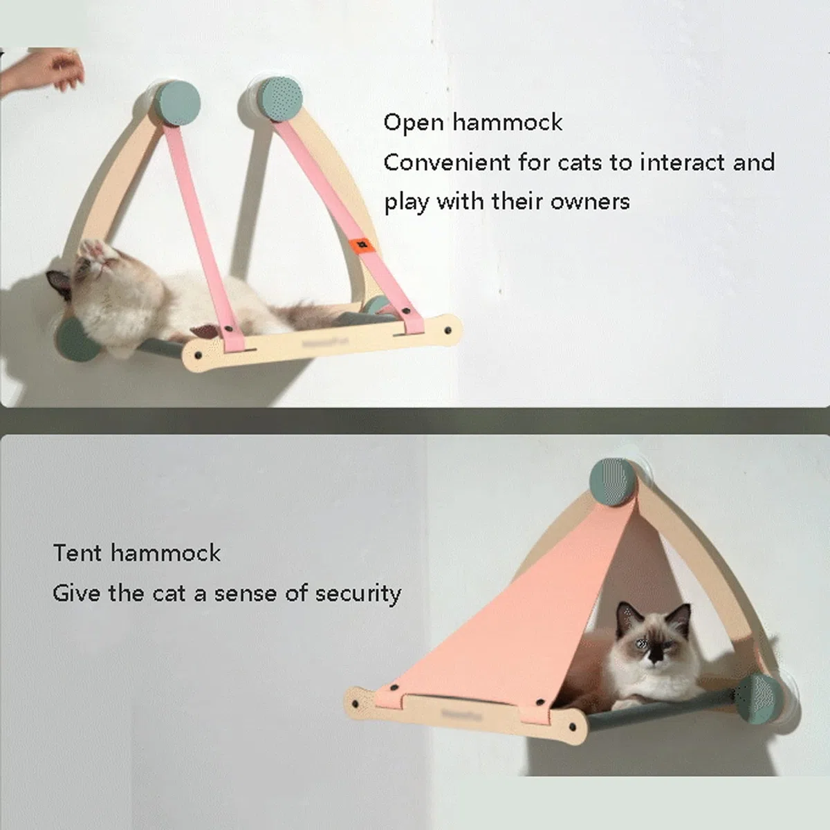 Haustierbett Katzenfenster Barch Hängematte Sitz - Platz sparen Katzenbett, große Katze Hängematten Bett für Innenkatzen Ruhen Sicherheit Katzenhängematte (Color : B)