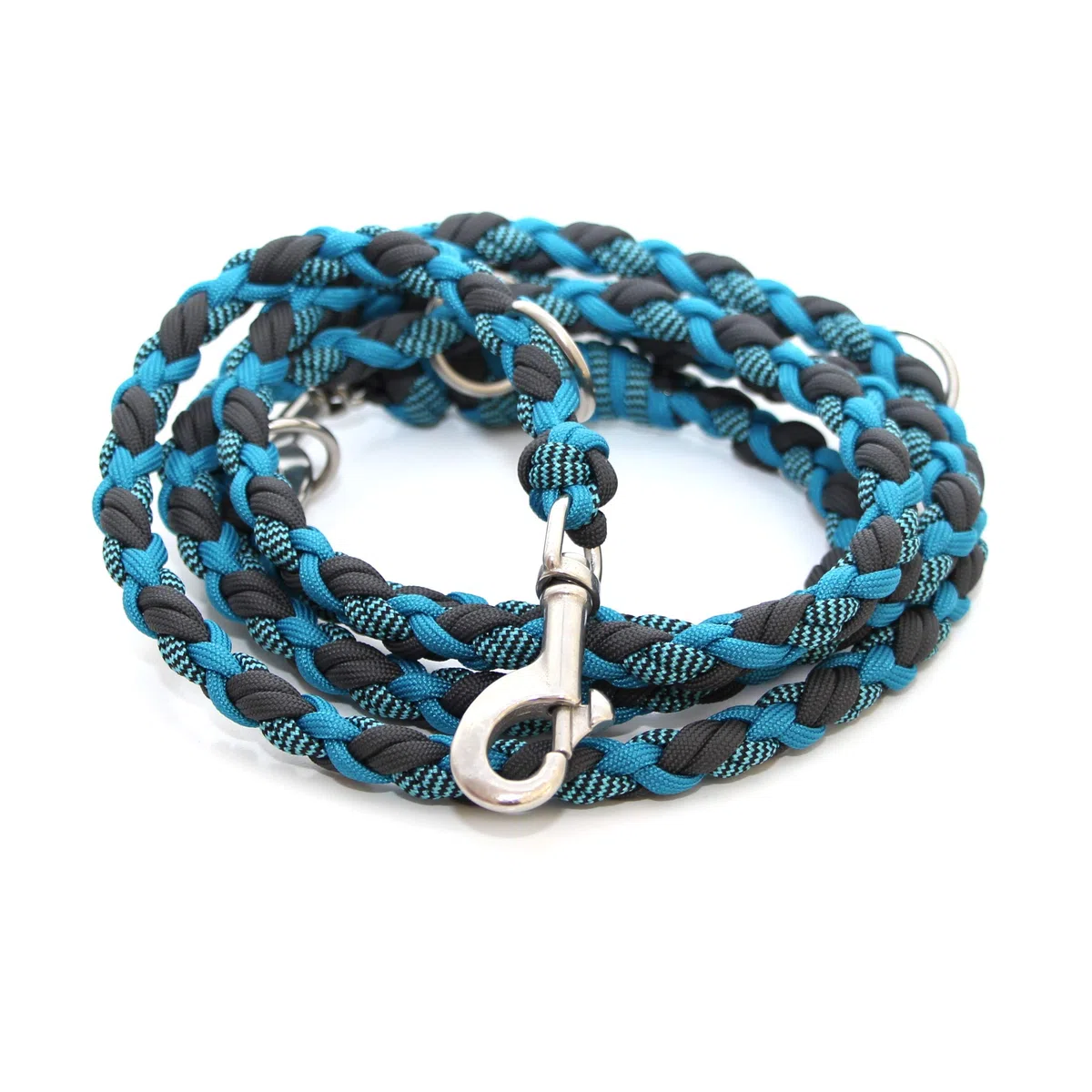 Hundehalsband, Floating Colors, mit passender Leine, handgeflochten aus Paracord,