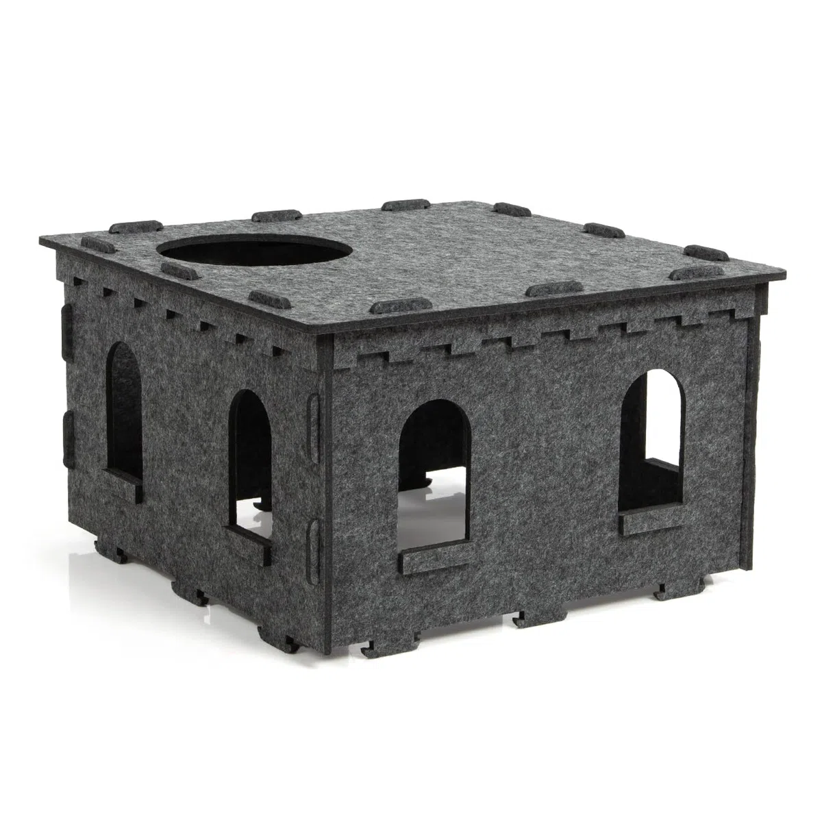 CanadianCat Company | Katzenburg aus Filz für Katzen - Felty Fort | Filzburg Filztonne Katzentonne XL Flauschkissen