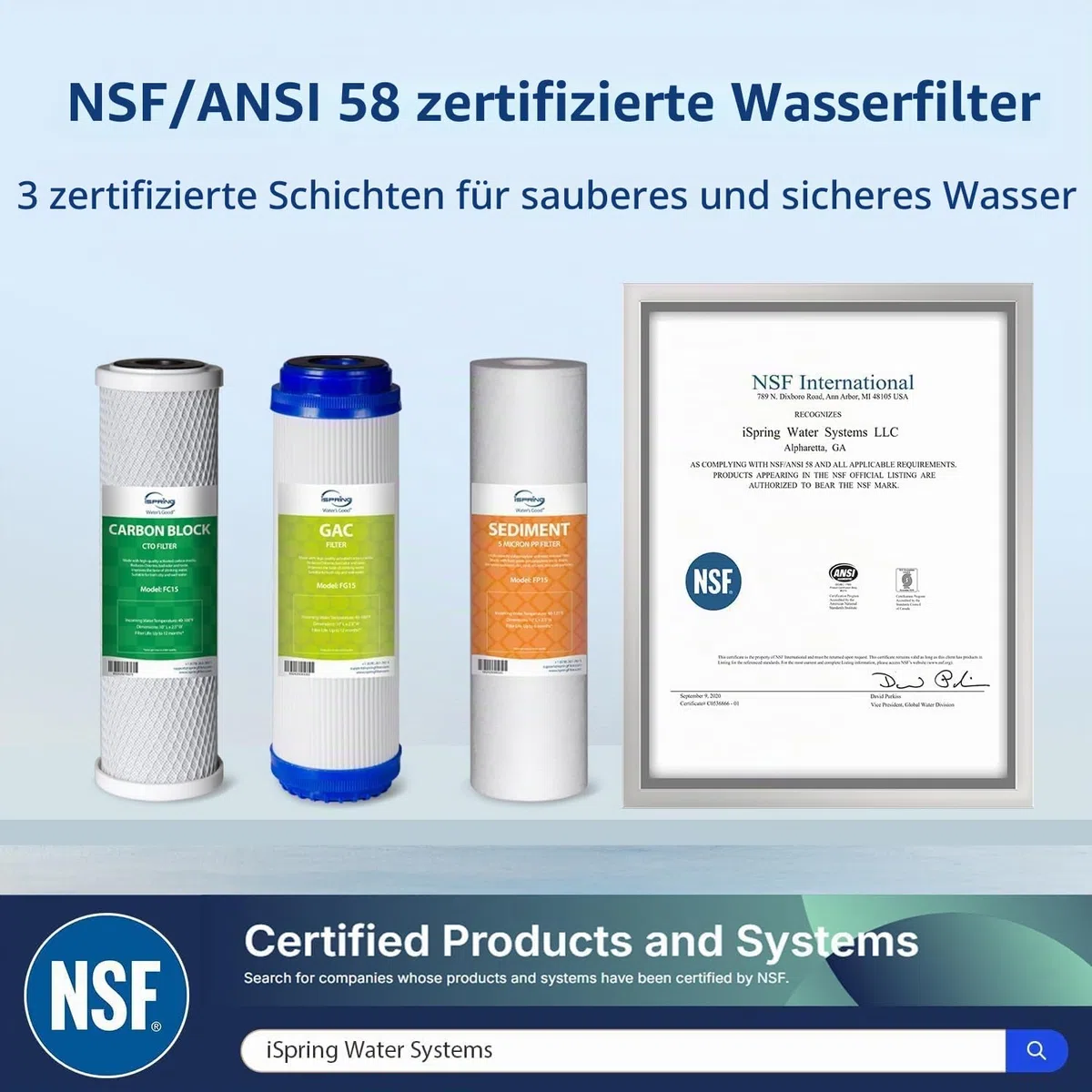iSpring RCC1D 5 Stufen De-Ionisierung Umkehrosmose Wasserfilter System | 150 GPD Tankless RO Wasserfilter System für Aquarium