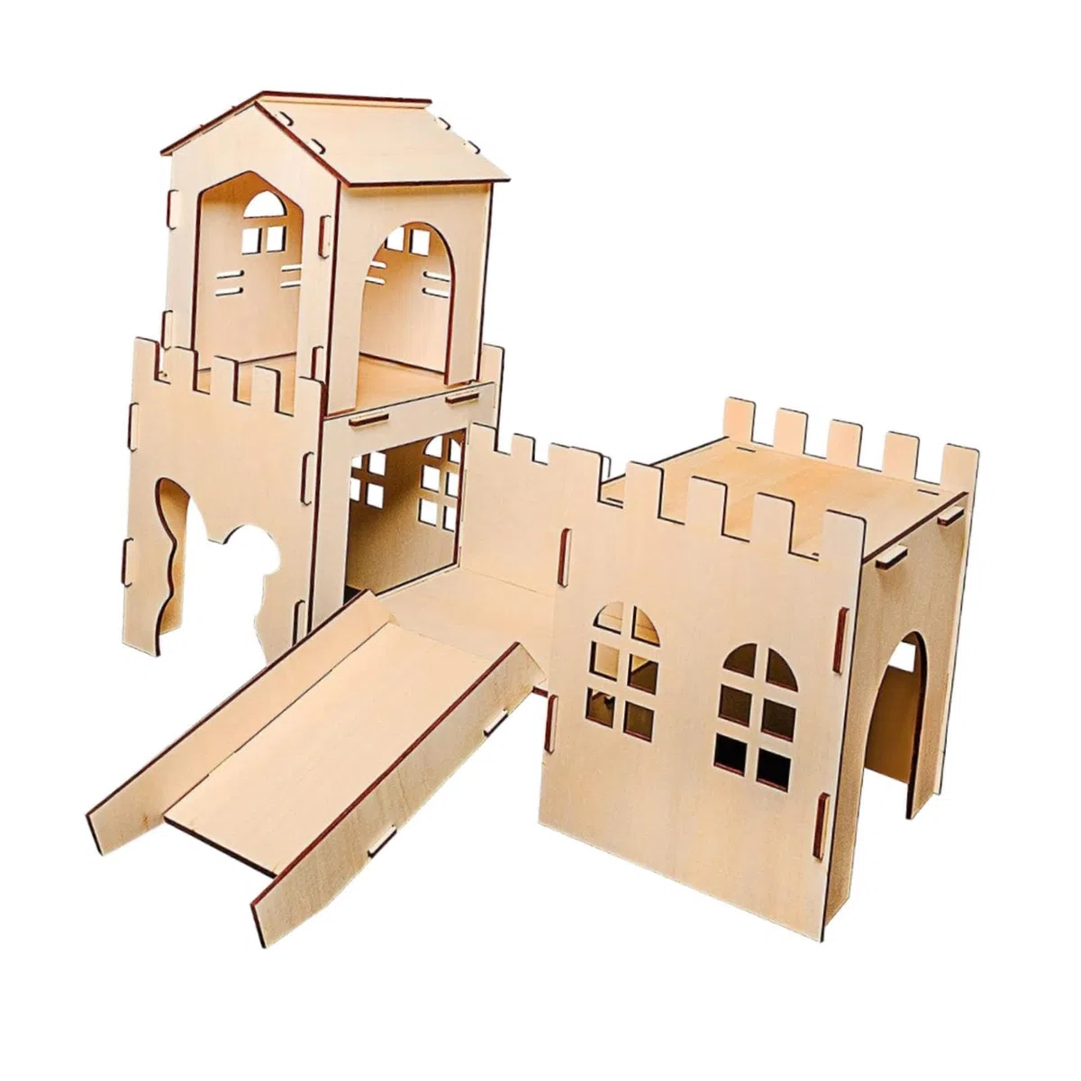 Holz Meerschweinchenhaus, Spielhaus, Große Höhle, Lebensraum, Dekoration, Versteck, Burg, Versteck für Lemminge, Syrische Hamster, Mäuse