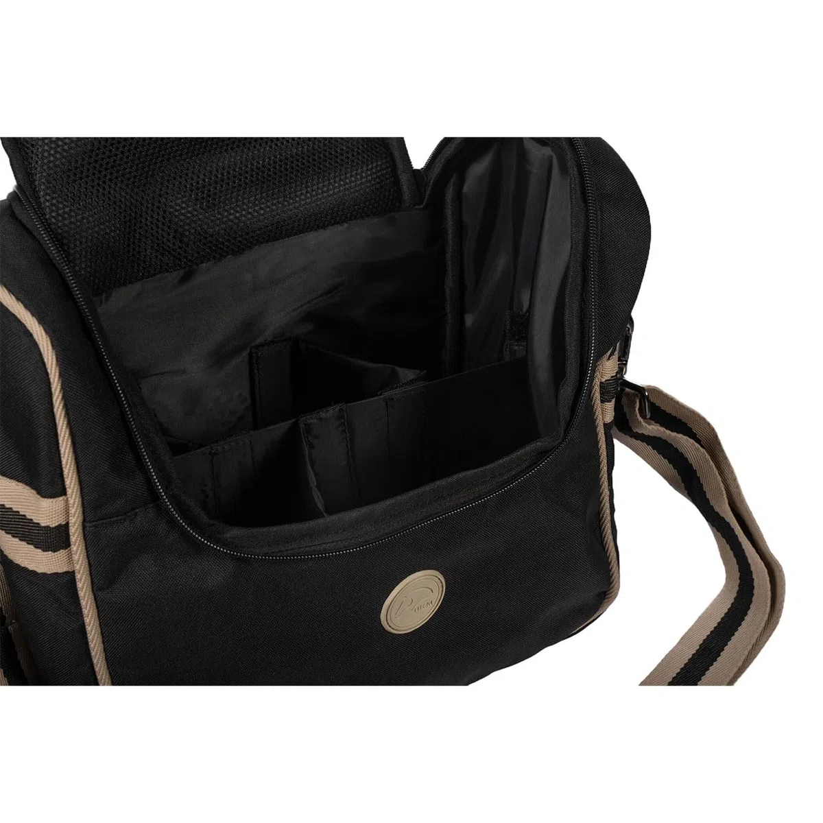 Luxus Pferde-Putzset NERO | Komplettes Pferdepflege-Set mit Putztasche, Bürsten & Hufkratzer | Edles Schwarz mit roségoldenen Details