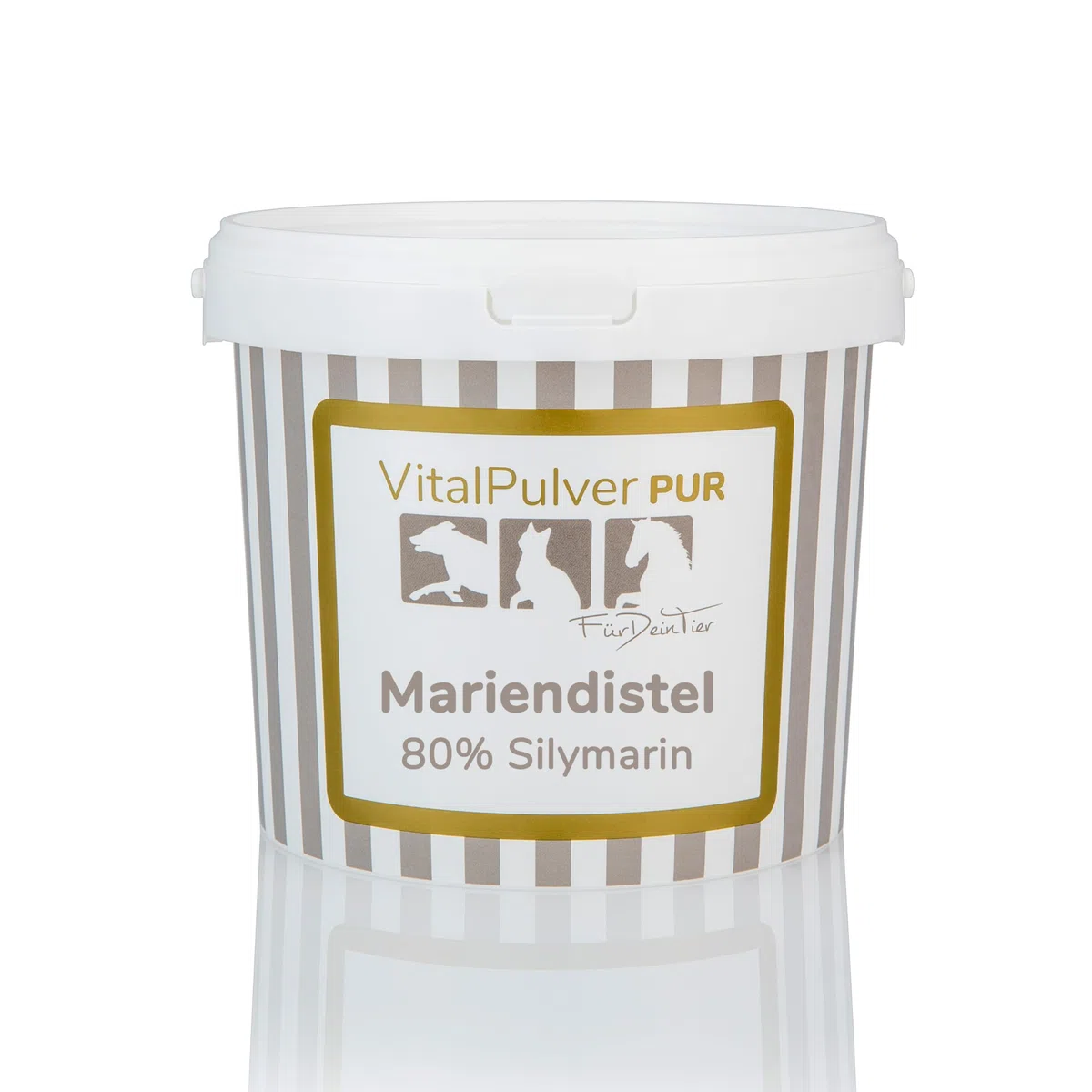 Für Dein Tier VitalPulver Pur | 100% Mariendistel (1 x 1,5 kg) | Silybum marianum Pulver mit 80% Silymarin | Ergänzung der Fütterung für Hunde, Katzen und Pferde | Unterstützt die Leberfunktion