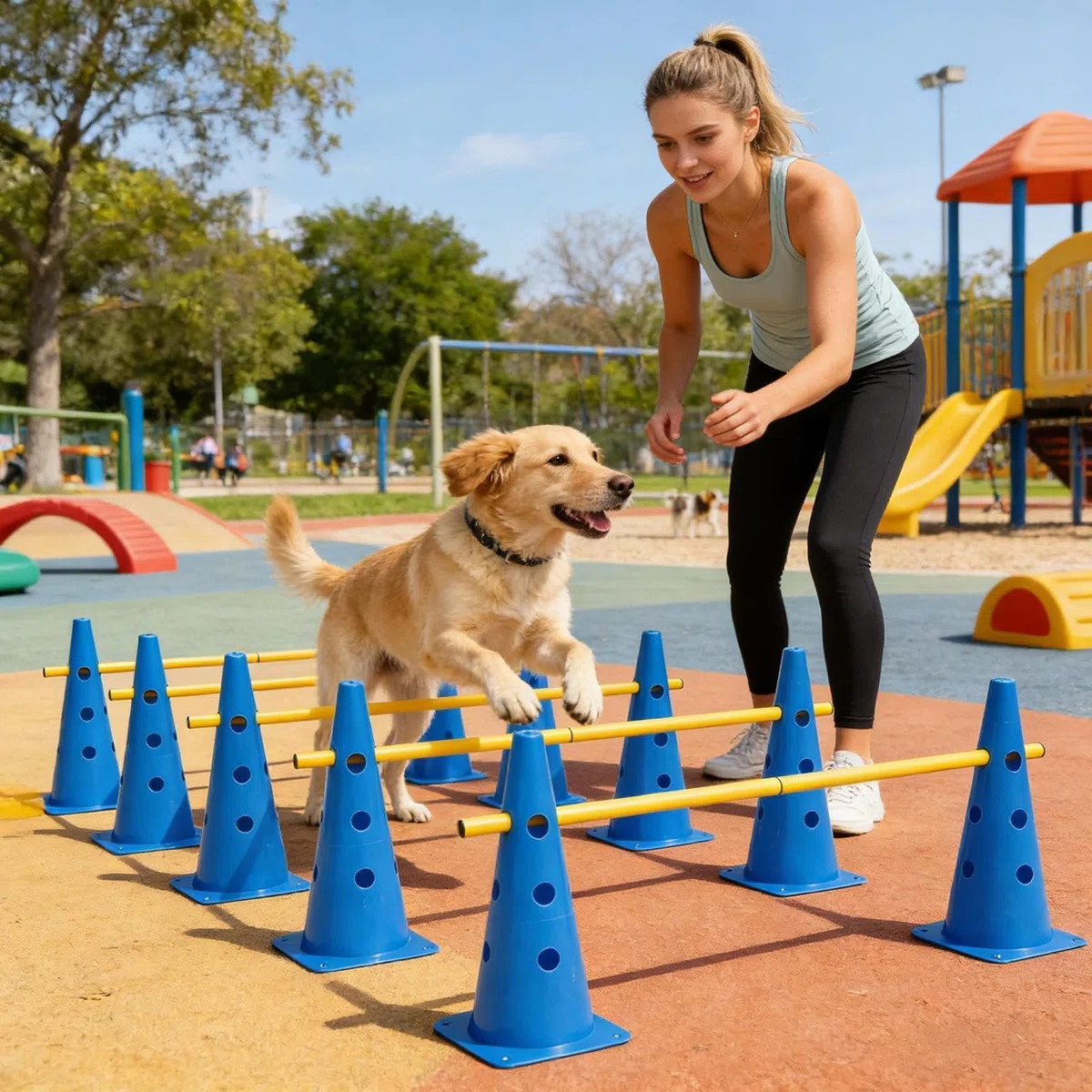Agility-Parcours für Hunde Robuste Markierungshütchen | Hürden--Set für Agility-Training für Übung, Wettkampf, Spiel, kleine, mittlere, große Hunde, Welpen, Indoor und