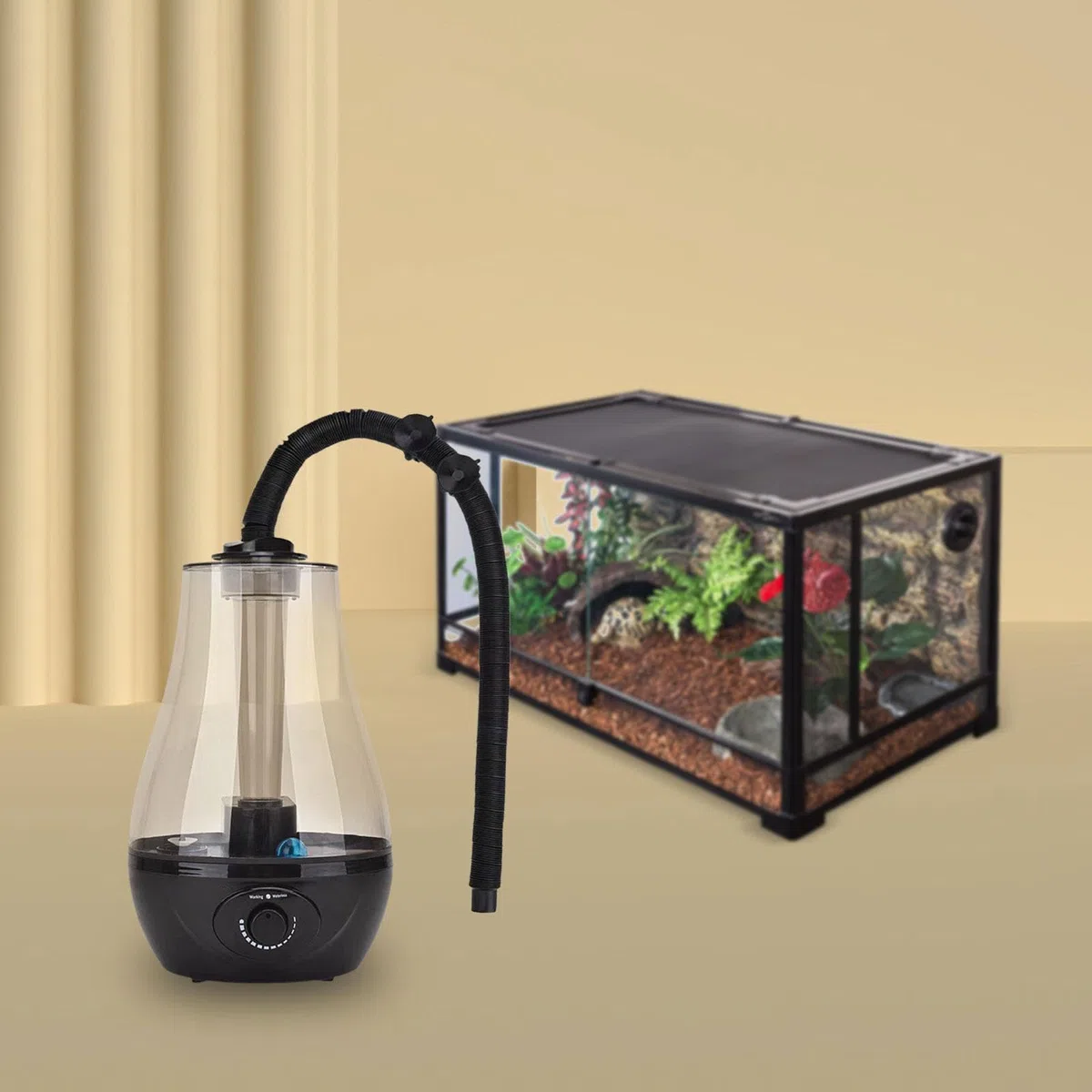 perfk Reptilien-Nebelmaschine Mister Reptile Fog Quiet 3L Reptilien-Luftbefeuchter Terrarien Luftbefeuchter für Reptilien Terrarium Tank Schildkröte,StilA