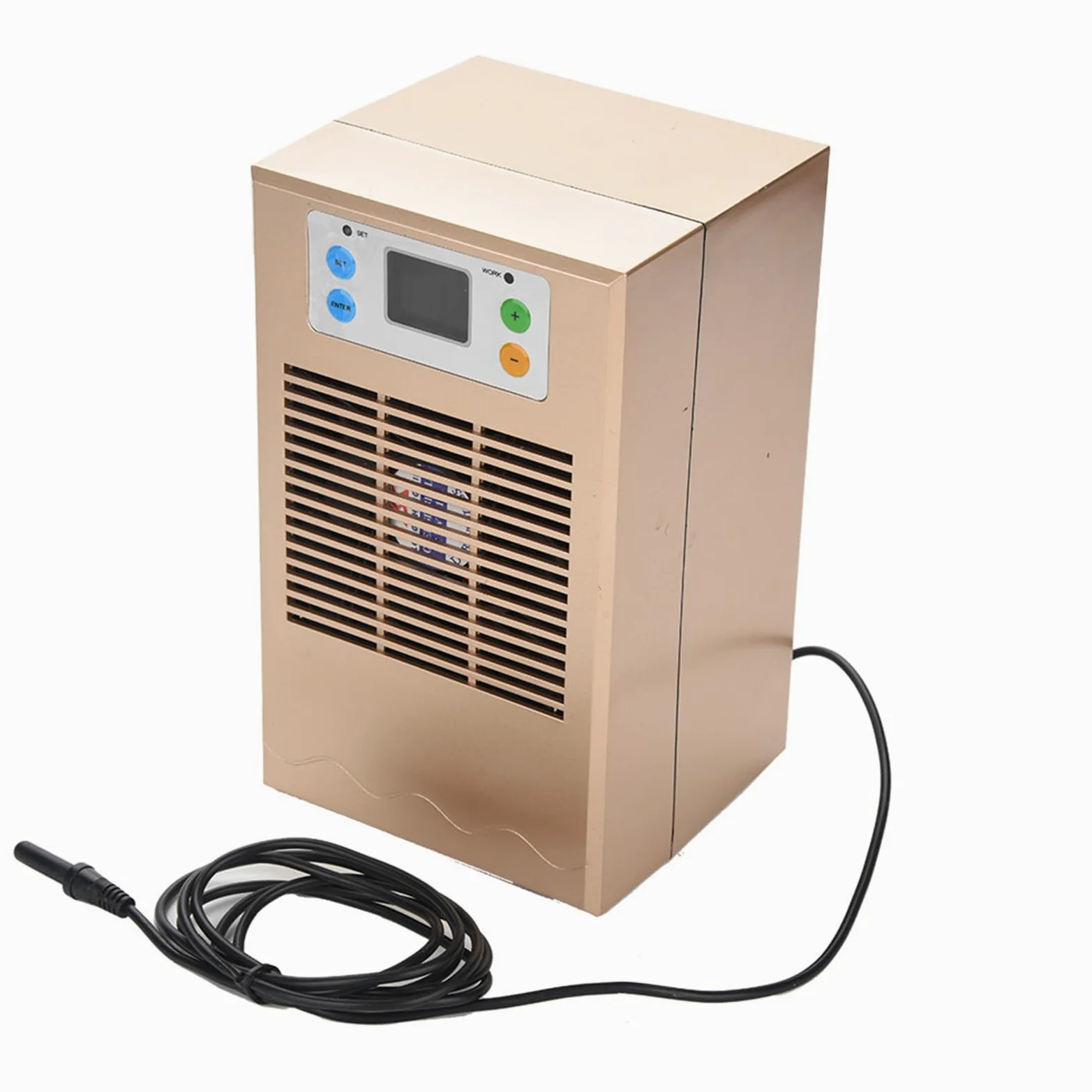 HEEPDD Aquarium-Wasserkühler, Aquarium-Kühlmaschine, Leiser Kühler aus Aluminiumlegierung mit Halbleiterkühlung für 10–20 L Tank (Goldene 70-W-Einzelkühlung)