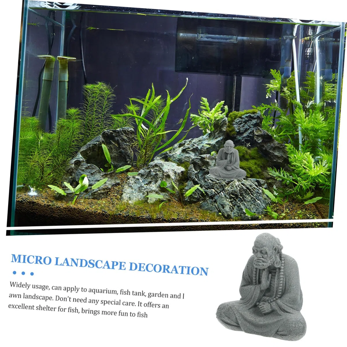 BESPORTBLE 5stücke Fischteich Buddha Statue Aus Resin Dekorative Buddha-Figur Für Aquarien Handgefertigte Meditationsskulptur Widerstandsfähig Und Detailreich Für Zen-Dekoration Im