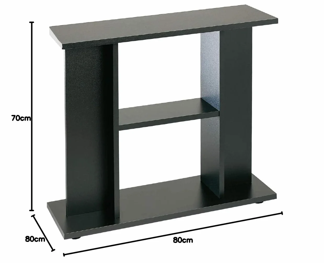 Wave Amtra System 80 – Aquariumschrank aus schwarzem Holz, Maße 80 x 32 x 70 cm – Robuste Halterung im klassischen und unverzichtbaren Stil für EIN komplettes Aquarium-Zubehörset – Hergestellt in Italien