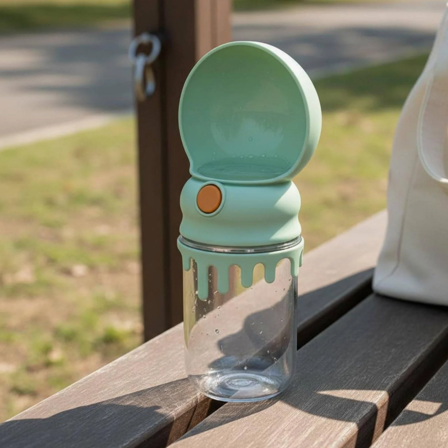 Sharplace Outdoor Trinkflasche Hund Tragbarer Haustier Wasserbehälter Hunde Wasserflasche Robuste Verarbeitung aus für Spaziergänge Reisen Parkausflug, Weiß, Schmelz-Wasserflasche Basis