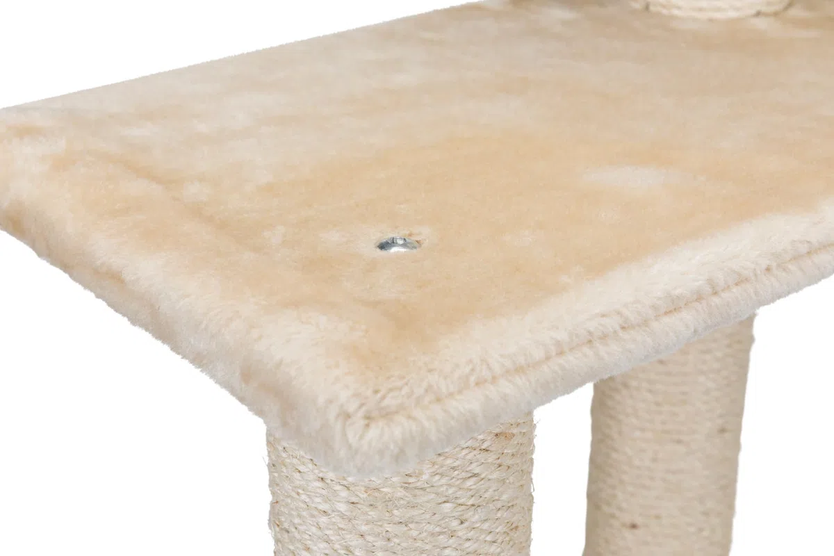 TRIXIE Kratzbaum Alicante 142 cm in beige – mehrstöckiger Katzenbaum mit gemütlichen Liegeflächen und robusten Kratzflächen, komfortabel & stabil – 43867 | Robuste Sisal-Kratzflächen und weiche Polster – bietet Kratzspaß, Spiel und entspannten Rückzug für
