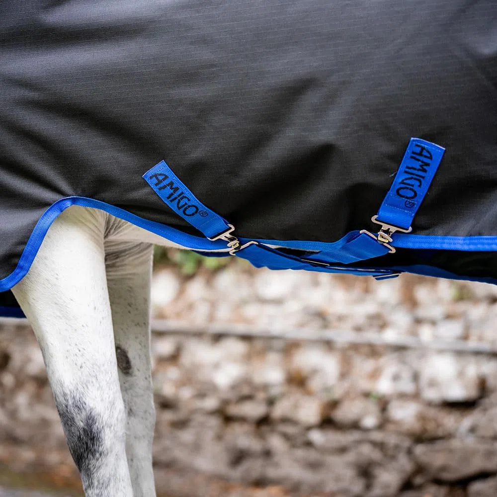 Horseware Amigo Ripstop 900D Lite 0g Turnout Decke Black/Classic Blue Deckengröße:145 cm / 6´6 | 900D Ripstop, 0g Füllung, Weidedecke