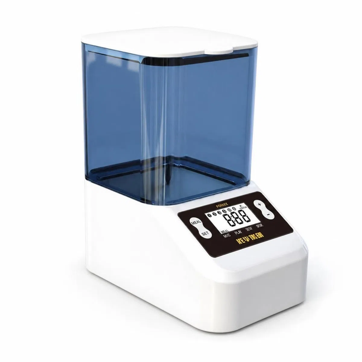 Aquarium-Futtautomat mit Digitalanzeige automatisch Fischfuttautomat mit Zeitschaltuhr programmibar Futtautomat Zeitschaltuhr für Koiteich, Weiß, 1000ml Doppelbatterie Große Partikel