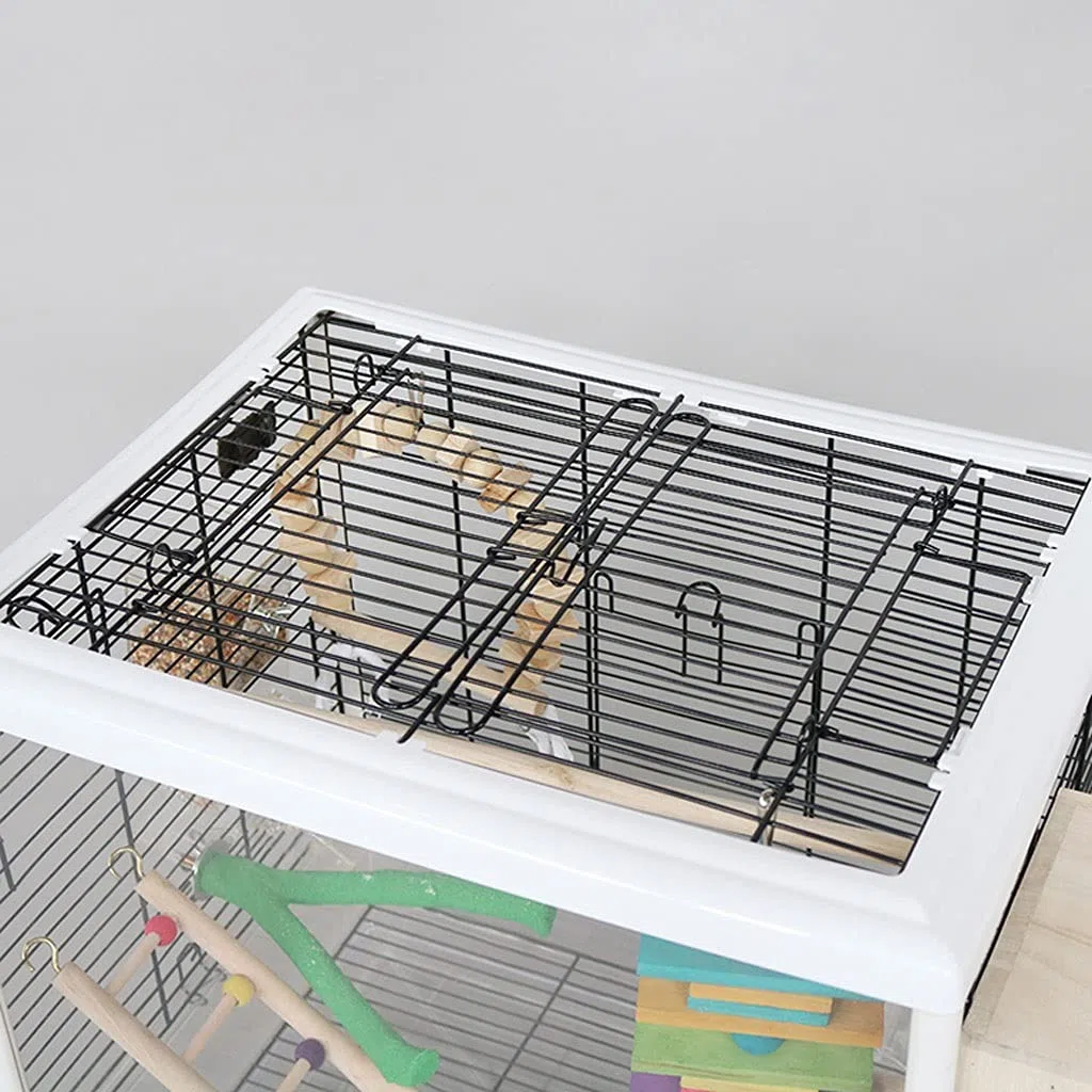 Massiver Vogelkäfig für den Haushalt, großer Vogelkäfig aus Metall, interaktiver Papageienkäfig mit Zuchtbox und Vogelkäfig, verwendet für Papageien, Kanarienvögel, Schwarzwindpapageien, für Turteltau