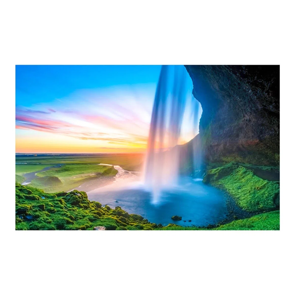 Aquarium-Hintergrundposter mit 3D-Effekt | PVC-Klebeaufkleber, Aquarium-Wasserfall-Hintergrund, 3D-Ozean-Meer-Pflanzen-Hintergrundaufkleber(Black,60x120cm)