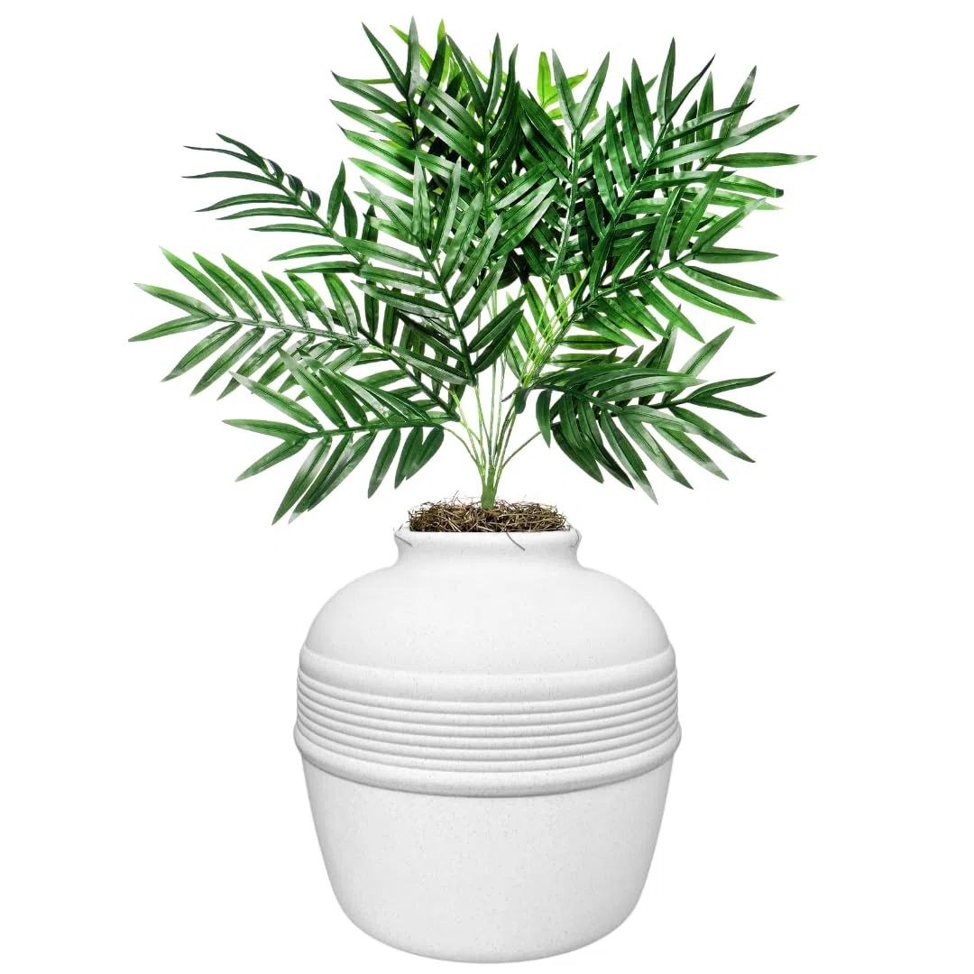 Good Pet Stuff Original versteckte Katzentoilette mit künstlicher Pflanze und geschlossenem Katzenklo, belüftet und mit Geruchsfilter, leicht zu reinigen, Birke-Weiß