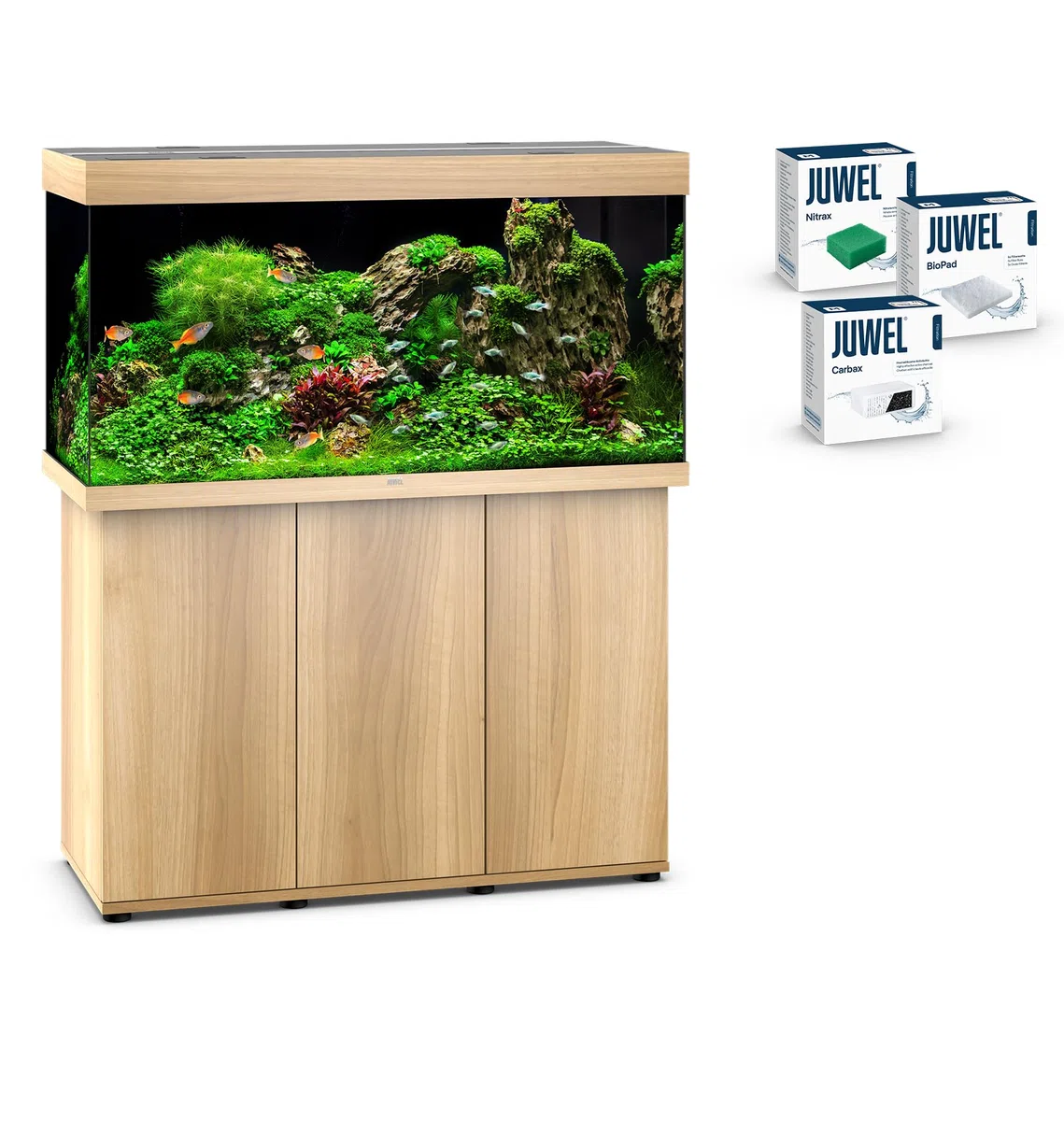 JUWEL Aquarium Rio 350 Kombination Helles Holz Premium-Bundle