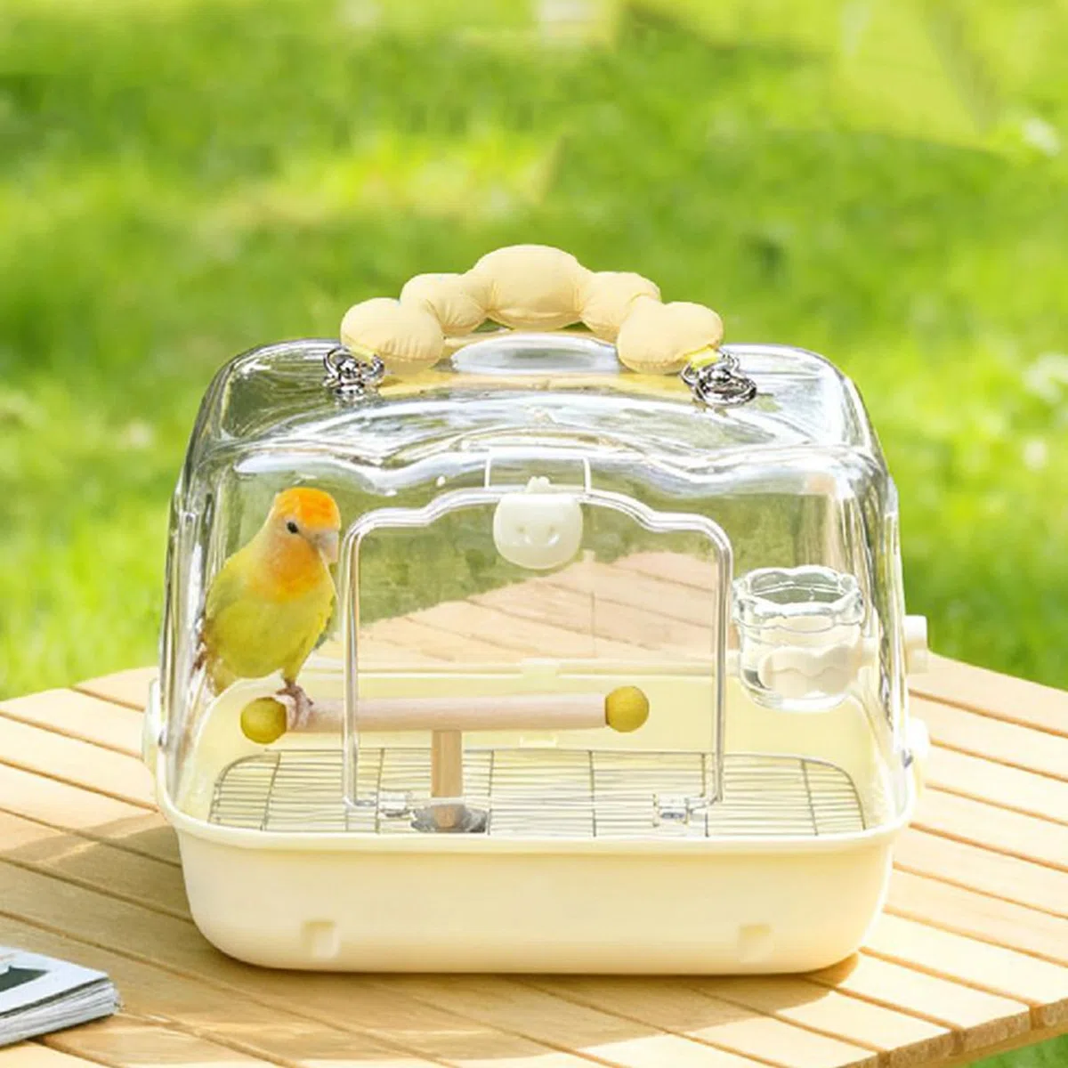 Vogeltrage – Transparente Tragetasche für Papageien, für Reisen, ABS-Edelstahl mit leichtem Design, tragbare Vogelreisetasche, unterstützt Sittiche, Nymphensittiche, Wellensittiche, Ausflüge