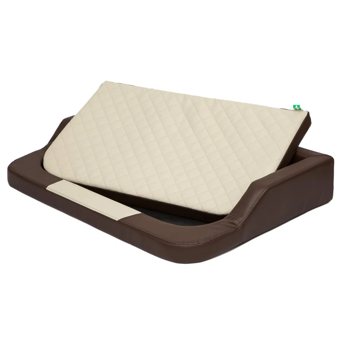 orthopädisches MEDICO Lux Hundematratze ÖKOLEINEN, Hundebett für Kleine, Mittlere, Große Hunde - Robustes, wasserdichtes Hundekissen, ergonomisches Tierbett - 120x80x19 cm Braun mit beige