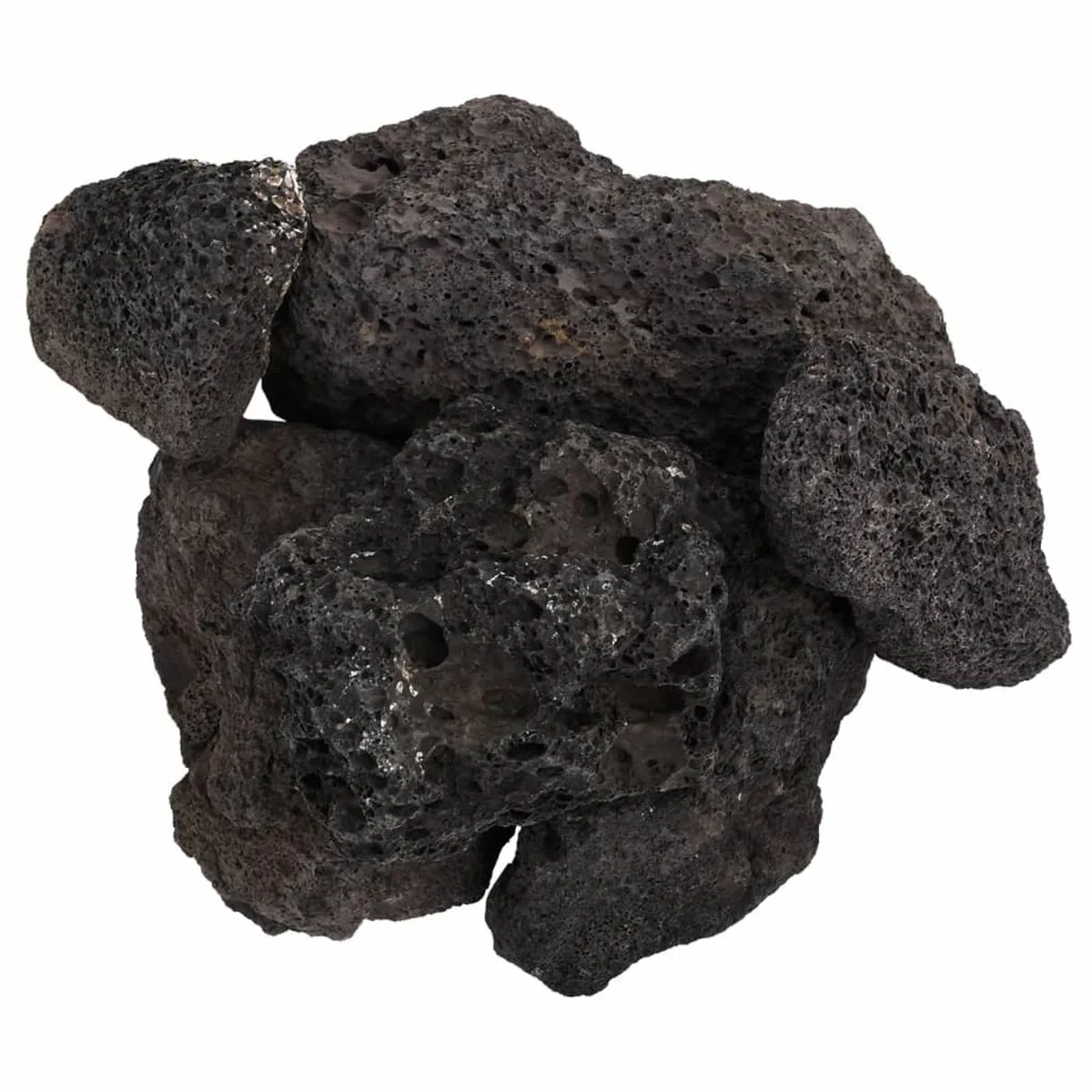 Homgoday Lavagranulat 25 kg Schwarz 10-30 cm Vulkangestein für Aquarium Dekoration natürlicher biologischer Filter Süßwasser Salzwasser Gartengestaltung 155326