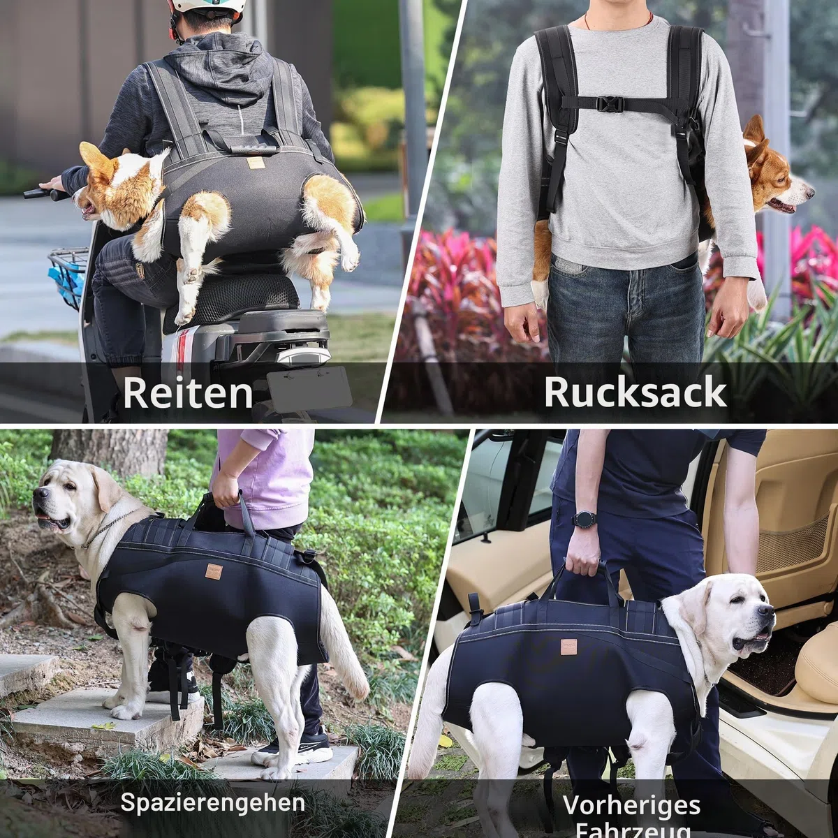 Große Hundetragetasche, Hunderucksack, Haustierbeinstütze, Hundegeschirr, Tragetasche für ältere Hunde, Gelenkverletzungen, Arthritis, Treppenauf- und hinunter, Lähmung, XXL für 22,7–29,9 kg