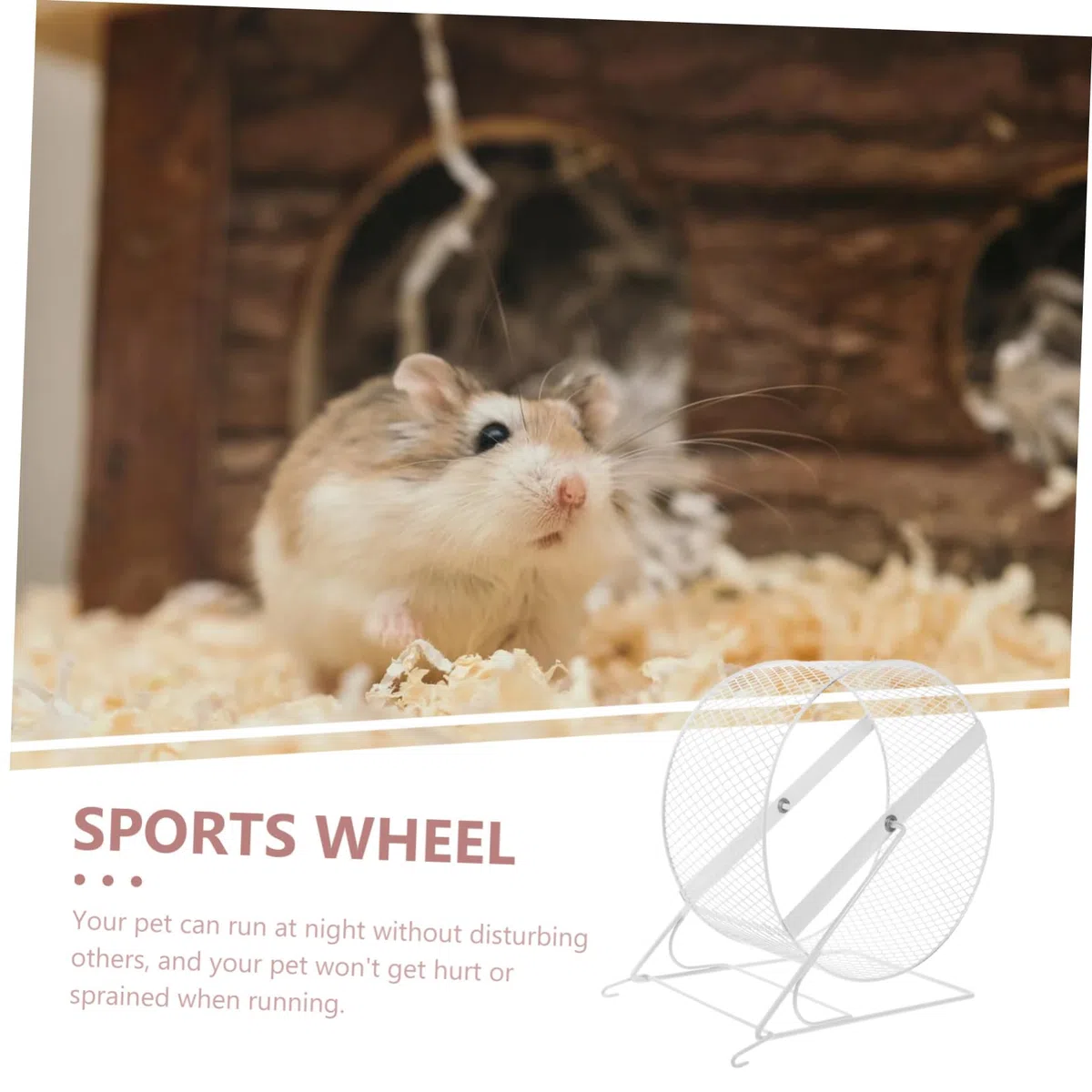 Leises Hamsterlaufrad aus Eisen mit Halterung, Weiß | Trainingsspielzeug für Kleine Haustiere, Sichere Laufbewegung, Geeignet für Hamster und Eichhörnchen