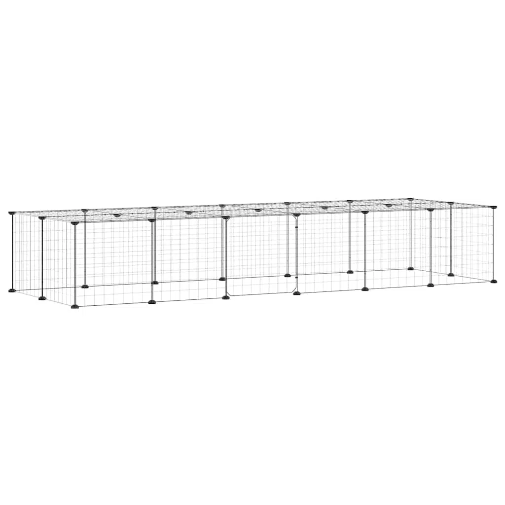 28-TLG. Haustierkäfig mit Tür Schwarz 35x35 cm Stahl für Hamster Meerschweinchen Kaninchen Hasen Mäuse Ratten Chinchillas Frettchen Degu Nager, Indoor Outdoor, Erweiterbar, Mehrstöckig