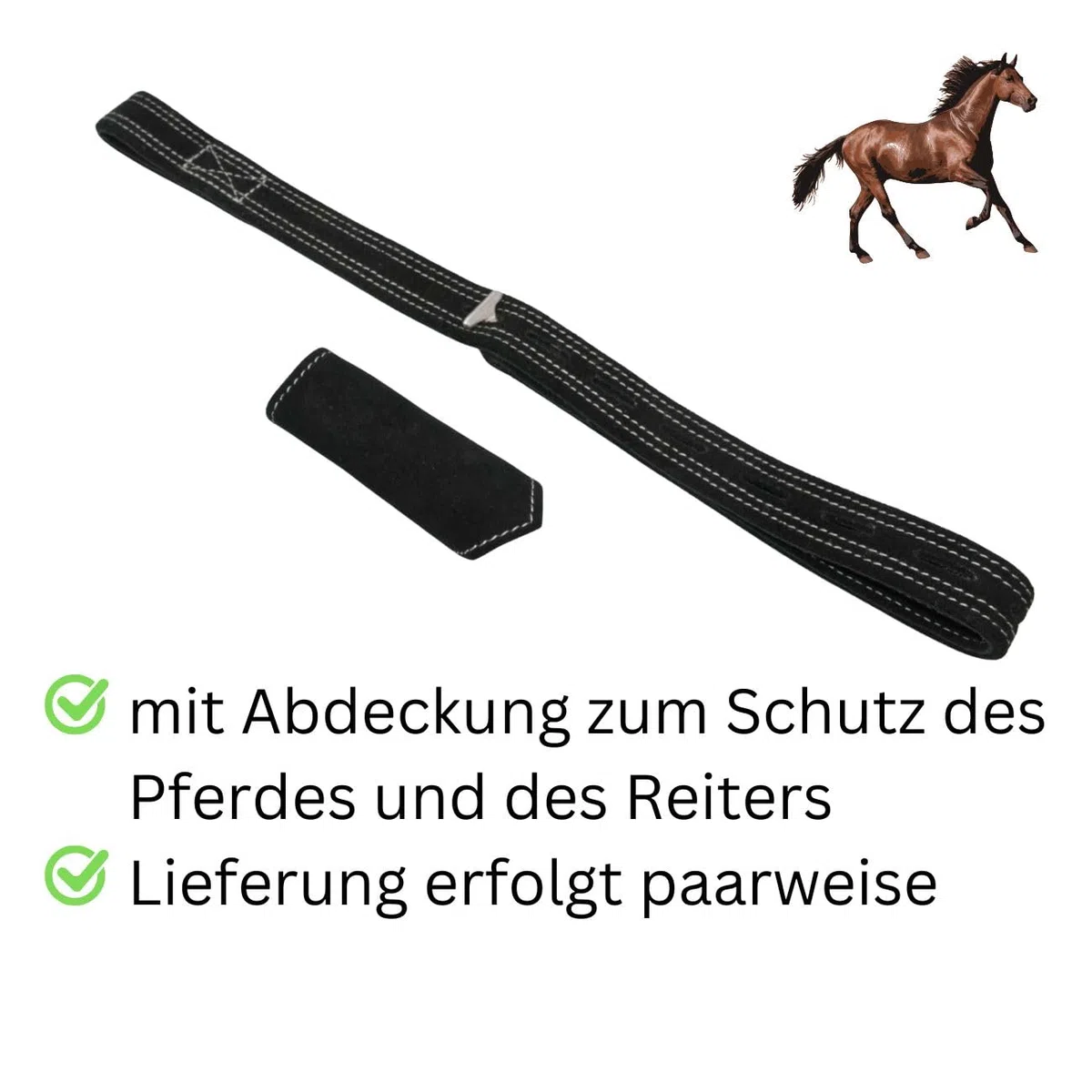 AMKA Mono Steigbügelriemen mit T-Haken extra breit = ca. 2,8 cm