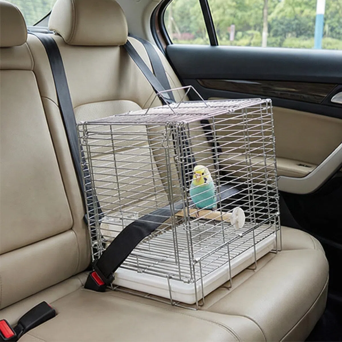 Edelstahl Vogelkäfig mit sicherem Schloss, Haltbarkeit, Transportvogelkäfig für Vögel und Kleintiere, Mehrzweck Haustierkäfig