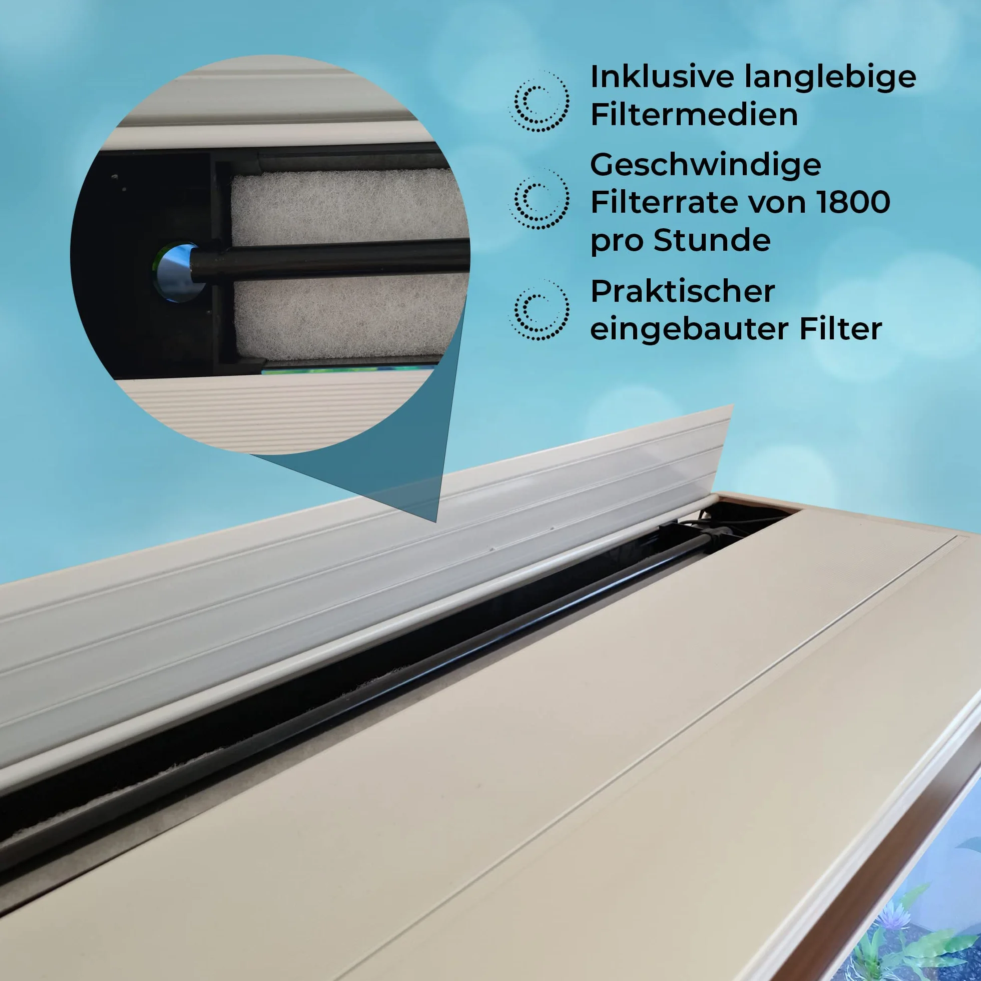 MonsterShop Aquarium Starter Komplettset Aquarium mit passendem Unterschrank inklusive Aquarienpflanzen Blauer Kies Aquarium Hintergrund 143.5cm H x 120.5cm B x 39cm T