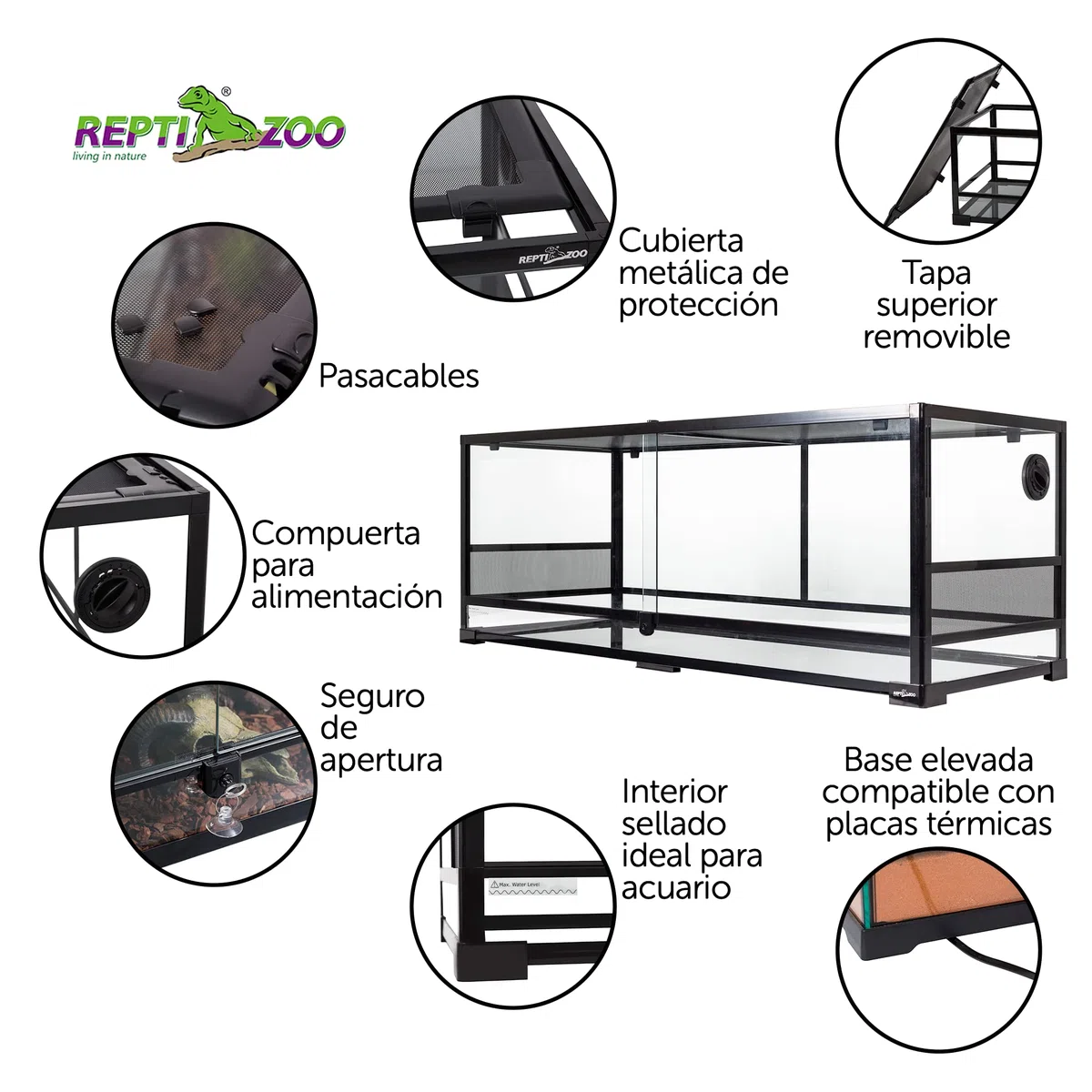 ReptiZoo Glas-Terrarium 120x45x45 cm, zerlegbar - verschickbar! RK0222