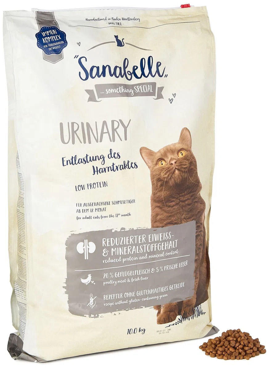 Sanabelle Urinary | Katzentrockenfutter für ausgewachsene Katzen mit empfindlichem Harnsystem | 1 x 10 kg & Adult mit Geflügel | Katzentrockenfutter für ausgewachsene Katzen | 1 x 10 kg,