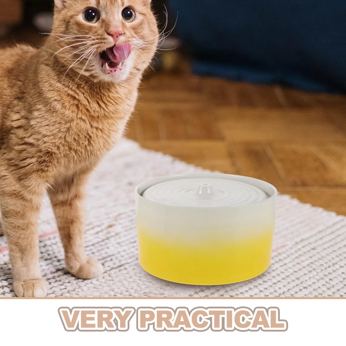 Großer Keramik Trinkbrunnen für Katzen und Hunde 1300 ml Beheizter Wassernapf Leise Automatische Wasserzirkulation für Innenbereich