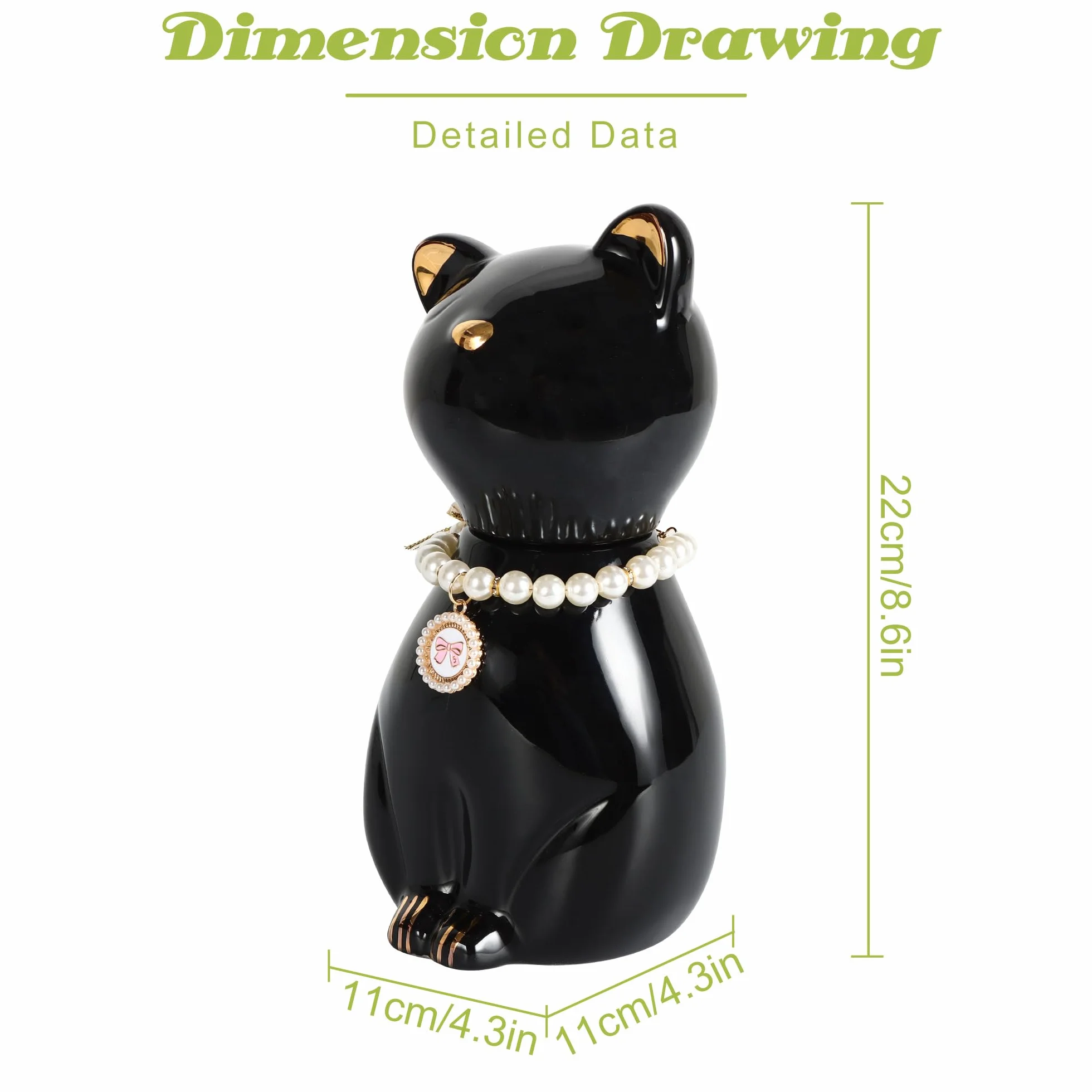 Katzenurne für Asche, Urne Katze,Katzenurnen für Asche,Haustier Einäscherung Schwarze Katze Urnen für Asche, Tierurnen für Katze Mit Katzenhalsband （8kg）