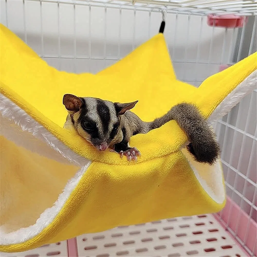 Vogelhäuser Vogelkäfige Vogelnest Hütte Doppelt Dicker Warmer Schlafsack Nest Hängekäfig Haus Eichhörnchen Frettchen Kaninchen Haustier Bett Plüsch Hamster Hängematte 810(Color:Gra