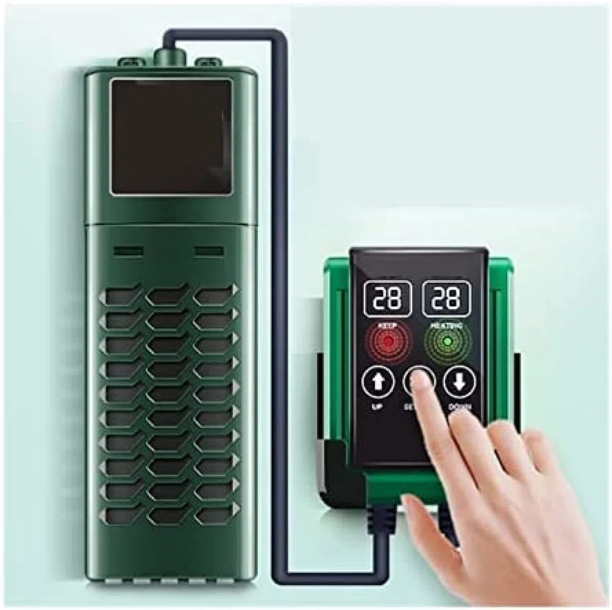 Aquarium-Heizung, Aquarium-Tauchheizung, intelligente LED-Temperaturanzeige und externer Temperaturregler, Heizstab für Süß- und Meerwasser-Aquarium-Wassererwärmung, 100 W, 1