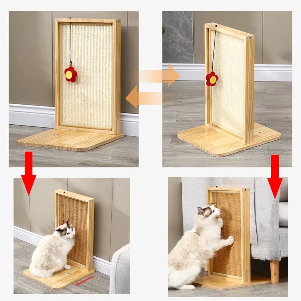 Katzen Kratzbrett Kratzbrett Für Katzen, Natürliches Sisal, Katzenkratzpolster Aus Holz, Katzenkratzer, Mehrzweck-Katzenkratzer Für Katzen Im Innenbereich Schützt Teppiche und Sofas ( Color : Brown ,