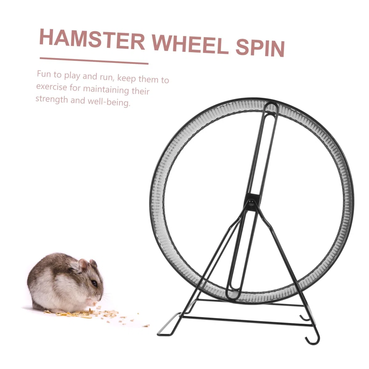 Hamsterrad 30cm Igelrad aus Eisen Leise Sicher für Kleine Haustiere Schwarzes Laufrad mit Schraubbefestigung