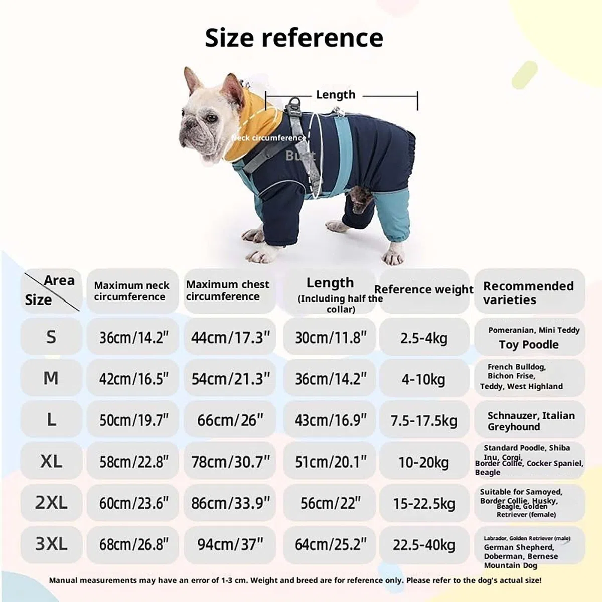 Hundemantel, Winter-Schneeanzug, Hundegeschirr-Mantel, warmer Fleece-gefütterter Overall, vierbeinige Mäntel für kleine, mittelgroße und große Hunde, verstellbare Kleidung für kaltes Wetter, S-XXXL