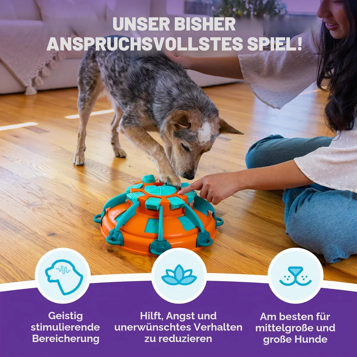 Outward Hound by Nina Ottosson Tower of Treats Level 4 Expert Dog Treat Puzzle for Enrichment, Orange